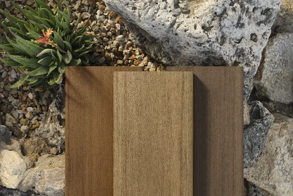 TimberTech Vintage collection -Cypress-Weathered-Teak-dark-hickory-sample-boards